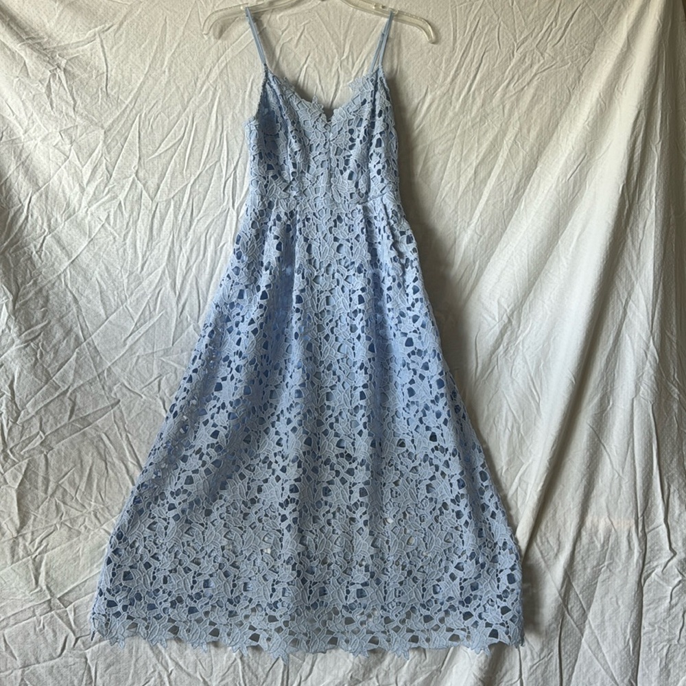 ASTR Blue eyelet midi/maxi dress S